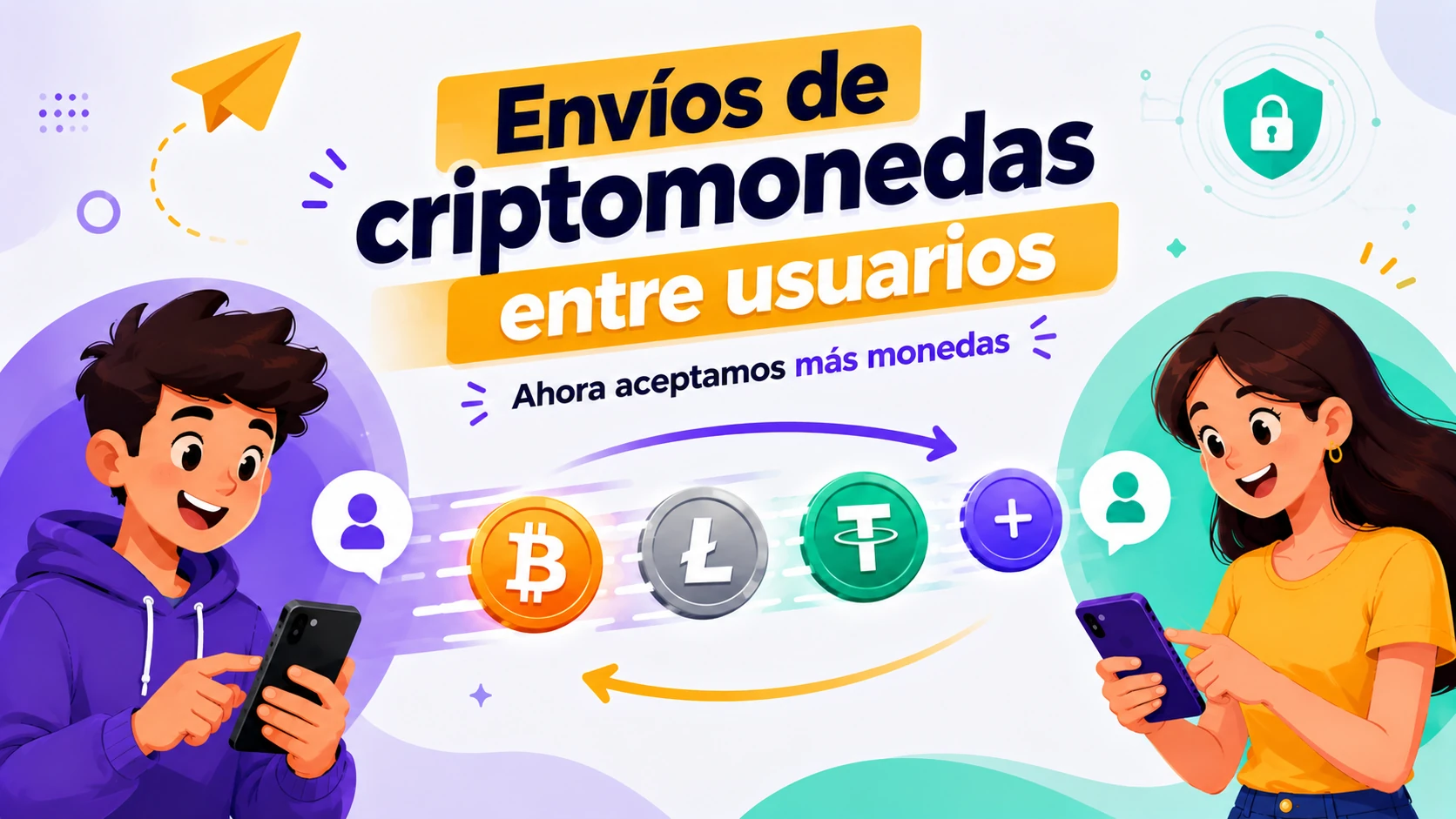 Ahora más criptomonedas están disponibles para los envíos entre usuarios