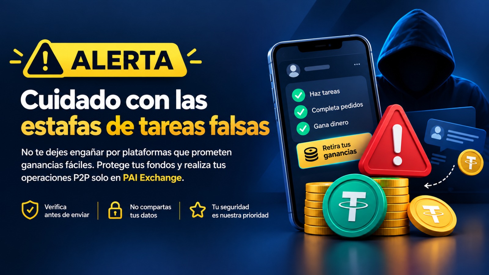 Alerta PAI Exchange: cuidado con las estafas de tareas falsas